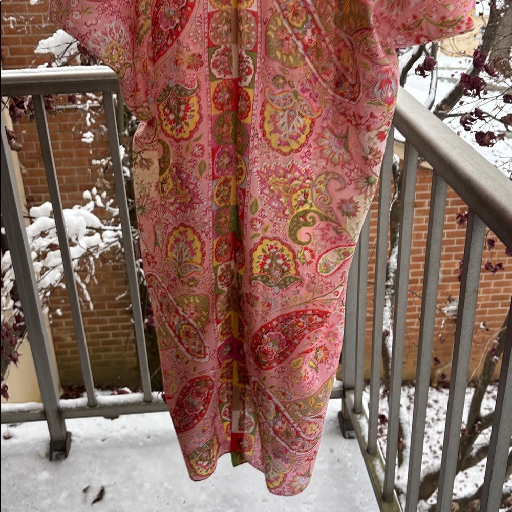 Natori Vintage y2K Luxury Slip Dress Set Matching Robe Kimono Caftan Large Pink - Picture 6 of 17